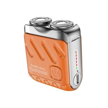 Imagem de harayaa Mini barba barba barba pequeno portátil barba de remoção de cabelo à prova d'água para o escritório de acampamento interno externo doméstico, Laranja