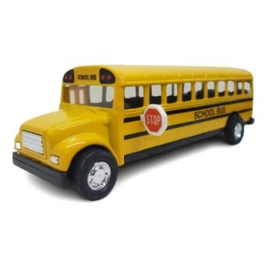 Imagem de Ônibus Escolar Metálico Da Coleção Esc 1:43 Amarelo - Kinsfun