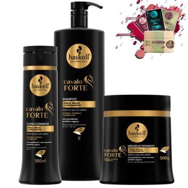 Imagem de Kit Haskell Cavalo Forte Sh 1L Cond 300ml Mascara 500g