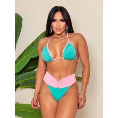 Imagem de Biquini Com Bojo Efeito Lipo Blogueira Moda Praia Maldivas Luxo - Meu 