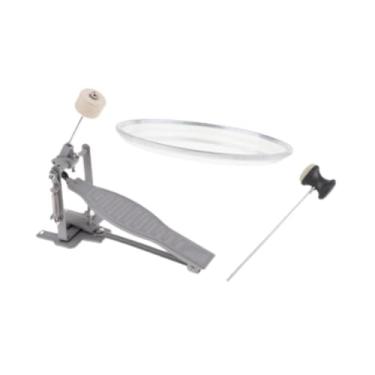 Imagem de MERIGLARE Pedal de bumbo único de bumbo portátil portátil kick de alumínio Drum Pedal Accessor Professional para tambores eletrônicos