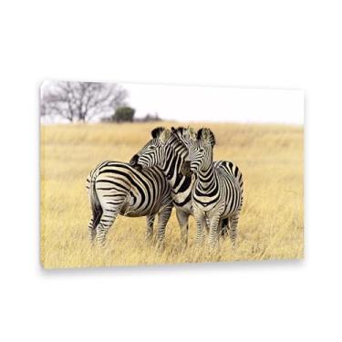 Imagem de SDYJ6GSW Imagens de animais preto e branco para decoração de parede Três zebras na savana africana impressão de cavalo imagem de tela pintura de parede zebra decoração de parede para sala de estar 55