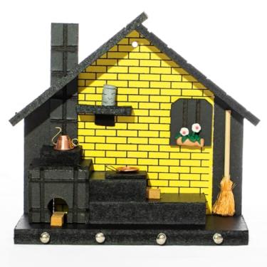 Imagem de Porta Chaves de Parede Casinha Mineira Artesanal G Amarelo