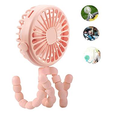 Imagem de Keweis Ventilador de carrinho de bebê mini ventilador de polvo portátil com tripé flexível envolto em carrinho, assento de carro, cama de estudante, ventilador recarregável por USB de bicicleta