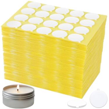 Imagem de Aubeco 960PCS Candle Wick Stickers, Heat Resistance Double-Sided Stickers with The Little ‘‘Tail’’, Adhere Steady in Hot Wax Stickers for Candle Making,A-960