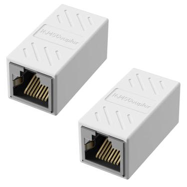 Imagem de Jadaol Cabo Ethernet incorporado blindado RJ45, fêmea para fêmea - 2 unidades, branco