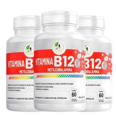 Imagem de Kit C/3 Vitamina B12 Metilcobalamina Fits Life 60Cáps