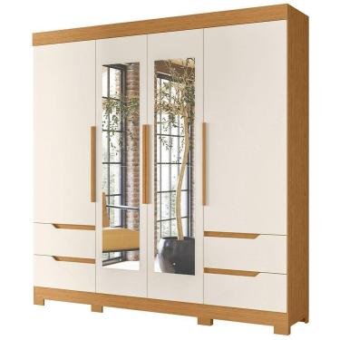 Imagem de Guarda Roupa Vivacce Com Espelho E 4 Portas Albatroz Cinamomo/off White ()