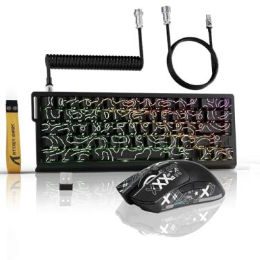 Imagem de ATTACK SHARK Combo Para Jogos Sem Fio X11 E X68 Pro, Teclado Magnético De Efeito Hall Com Gatilho Rápido 8K, Mouse Sensor Óptico Paw3311 Ultraleve 22K Dpi, Retroiluminação Rgb Tri-Mode Cabo Espiral