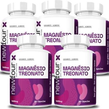 Imagem de Suplemento Magnésio Treonato 60 Cápsulas Kit 05 Unidades - New Four