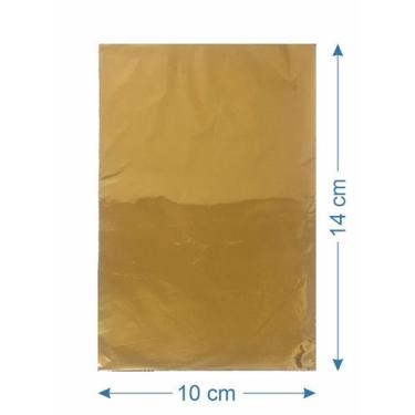 Imagem de 50 Saco de Presente Metalizado 10x14cm - AAZ, Ouro