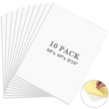 Imagem de Kathfly 10 placas autoadesivas de espuma a granel 102 x 76 cm placa grande de espuma para pôster de espuma gigante com 1 quadro em branco adesivo lateral para apresentação escolar artesanato em casa,