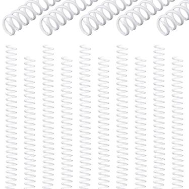 Imagem de 30 pacotes 8 mm / 5/16 polegadas Espiral Encadernação Bobina Branca Encadernação Espinhos 4: 1 passo 54 capacidade de folha Fichário Plástico Pentes Espinhos para livro, caderno, propostas comerciais, relatórios, Menus