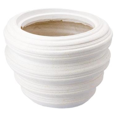 Imagem de Vaso Decora P/Sala Rústico Planta Branco Poli-Resina Rafimex