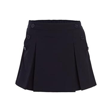 Imagem de Nautica Saia feminina de uniforme escolar com shorts, estilo popelina com bolsos de botão, Azul marino, 6X