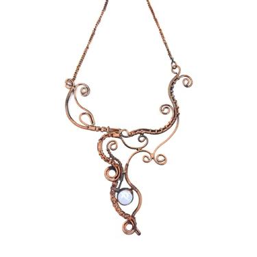 Imagem de SHINDE EXPORTS Colar de cobre puro para mulheres, conjunto de joias indianas hasli, Medium, Cobre, Sem Pedra Preciosa