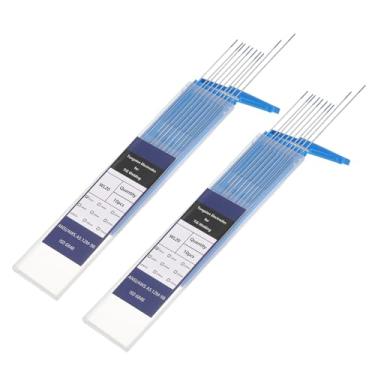 Imagem de HARFINGTON 20 peças de eletrodos de tungstênio para soldagem TIG 0,1 cm x 17,8 cm 1,8-2,2% lantânio para soldagem de aço inoxidável, liga de alumínio e magnésio, fabricação de automóveis