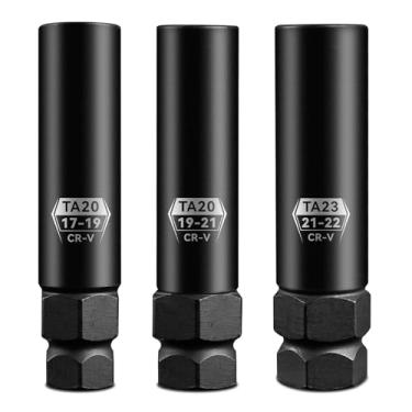 Imagem de Chave de porca de 10 estrias, conjunto de soquetes de porca para kit de remoção de trava de roda, ferramenta de remoção de porcas TA20-17/19, TA20-19/21, TA23-21/22, aço Cr-V, chave de substituição de