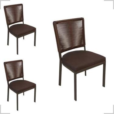 Imagem de Kit 03 Cadeiras Moderna Em Alumínio Área De Churrasqueira - Aluminium 