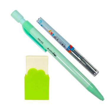 Imagem de Lapiseira Mecânica 2.0mm, Cor Pastel, com Grafite Extra e Borracha em Formato de Nuvem (Verde)