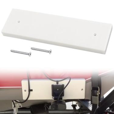 Imagem de Ahuliao Placa de montagem para transdutor de barco, placa de montagem de popa Saver, bloco de montagem de transdutor marítimo, suporte de montagem para localizador de peixes e sonar 30,5 x 8,9 cm x