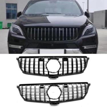 Imagem de Grade de para-choque de carro tiras decorativas kit de corpo grade de corrida grade de para-choque dianteiro para ML W166 2013-2015 parte externa (preto)
