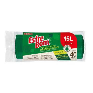 Imagem de Rolo de Sacos para Lixo Bio EsfreBom Verde 15L - Bettanin