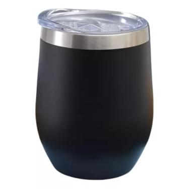 Imagem de Copo Térmico Inox Cuia 360ml, Parede Dupla, Tampa Antivazamento, Conservação 12h, Diversas Cores (Preto)