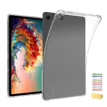 Imagem de UUcovers Capa traseira transparente para tablet Samsung Galaxy Tab A9 8,7 polegadas 2023 (SM-X110/X115/X117), capa amortecedora ultrafina e leve transparente macia flexível TPU à prova de choque para