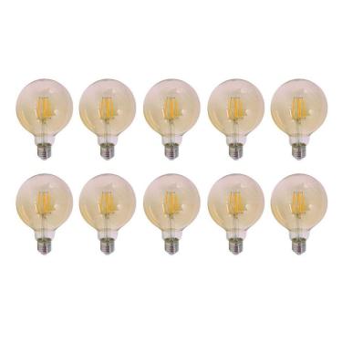 Imagem de Kit 10 Lâmpada Filamento Led Vintage Redonda G95 4W Gold