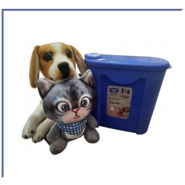 Imagem de Dispenser Pote Para Ração San Remo 2,3 L, Azul-escuro