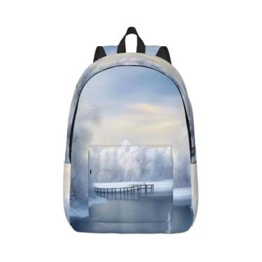 Imagem de Mochila de viagem colorida de girassol para mulheres e homens, mochila de transporte para laptop de 15,6 polegadas, bolsa de fim de semana, Lindo inverno, Medium