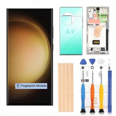 Imagem de Substituição de tela LCD de grau OEM para Samsung Galaxy S23 Ultra, tela AMOLED dinâmica de 6,81 polegadas 120Hz 2X com moldura, digitalizador de toque, película protetora - Compatível com SM-S918