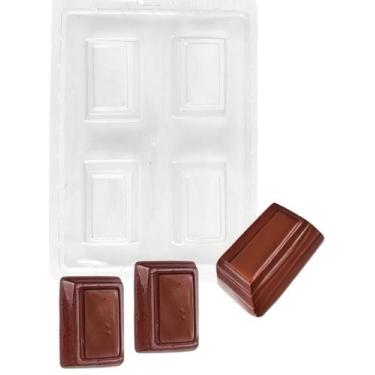Imagem de 10 Forma Simples Barra Retangular 50g Molde P/chocolate - San Felipo