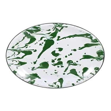 Imagem de Prato Raso 26 Esmaltado Marmorizado Verde - 700 ml - Ewel