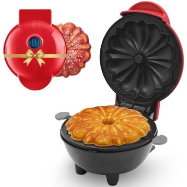 Imagem de Máquina Elétrica de Bolo Mini 110V Antiaderente Portátil Automática - Assa Rápido (Vermelho)