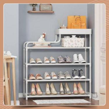 Imagem de Sapateira Hall de Entrada 4 Andares Multiuso Organizador Sapatos Rack 