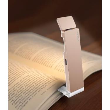Imagem de VTIGER Luz de leitura, luz de livro recarregável por USB para leitura na cama, luminária de LED dobrável, 3 cores âmbares e 4 brilho regulável, lâmpada portátil de longa duração para amantes de livros
