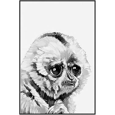 Imagem de Decoração Animal Minimalista Moderna Pintura Cachorro Gato Preto E Branco Divertido Criativo Sala De Estar Quarto Pendurado Pintura Pet Shop Mural Vs Murais De Animais, 8, 40 * 60blackborder
