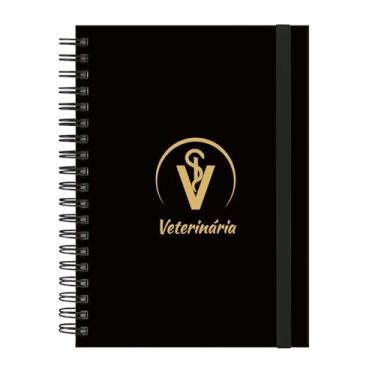 Imagem de Caderno Colegial Plus 12 Matérias Profissões Veterinária (Preto e Gold)