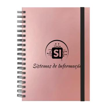 Imagem de Caderno Colegial Plus 12 Matérias Profissões Sistemas de Informação (Rosê Gold)