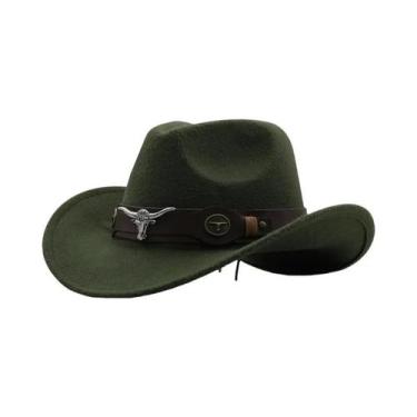 Imagem de Chapéu De Cowboy Étnico Vintage Em Denim, Fibra De Lã, Respirável, Par