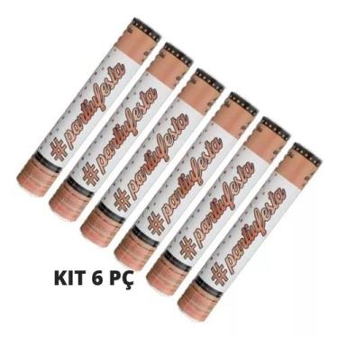 Imagem de Kit Com 06 Lança Confetes De Papel Metalizado Ou Coloridos - PartiuFes