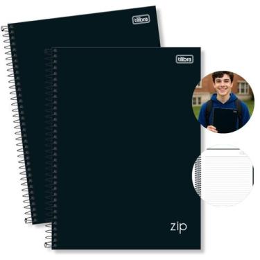 Imagem de Caderno Universitário Espiral 10 Matérias 160 folhas Capa Dura Preto Z