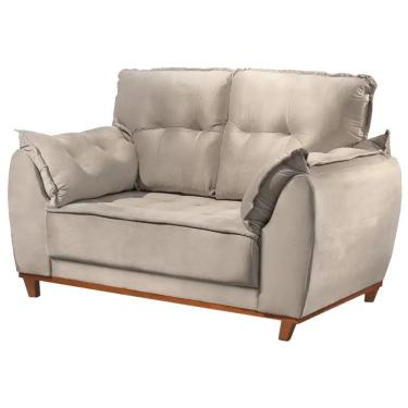 Imagem de Sofá Espanha JC 2 Lugares 147cm Tecido Veludo Cor Bege