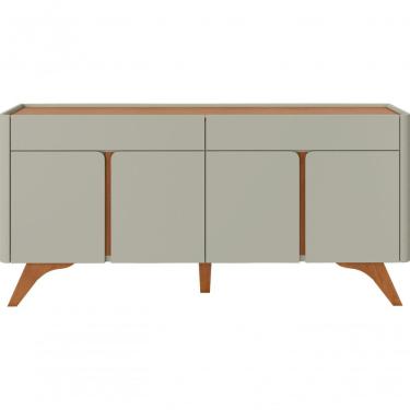 Imagem de Buffet Aros 4 Portas Pés Madeira Maciça - Mavaular Off White-naturale