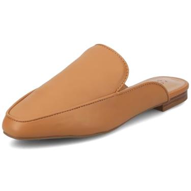 Imagem de Journee Collection Womens Akza Backless Loafer with Notch Details and Square Toe, Cognac, 9.5