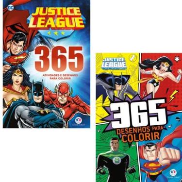 Imagem de Kit 2 Livros Liga da Justiça Atividades e Desenhos para Colorir - Ativ