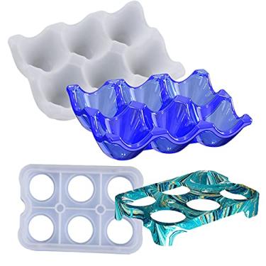 Imagem de 2 conjuntos de 6 xícaras de molde de resina de silicone para ovos, organizador de bandeja de ovos epóxi, moldes de fundição de silicone para geladeira, geladeira, cozinha, despensa, faça você mesmo 3D