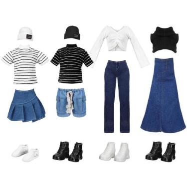 Imagem de Conjunto de roupas e acessórios para bonecas Geyoga, 14 peças para bon
